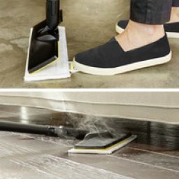 Bodenreinigungsset EasyFix mit flexiblem Gelenk an der Bodendüse und komfortabler Klettfixierung des Bodentuchs
