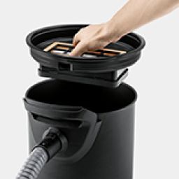 1-teiliges Filtersystem (flammhemmend) mit robustem Flachfaltenfilter und Metall-Grobschmutzfilter