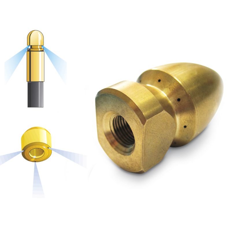 Spitz-Rohrreinigungsdüse (120) Ø 24 mm - 8 x 30°nach hinten