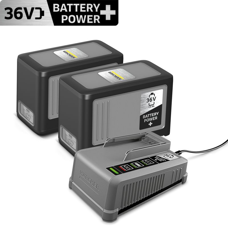 Starter Kit:  2 x Battery Power+ 36 V / 7,5 Ah + Schnellladegerät 36 V
